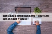 武器装备分享顺序图怎么画好看一点视频讲解简单,武器装备介绍视频