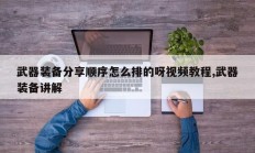 武器装备分享顺序怎么排的呀视频教程,武器装备讲解